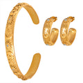 Celestial Sun Moon Star Open Bangle And Hoop Earrings view 5
