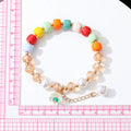 Beaded Stretch Bracelets Flower Pearl Charm Six Colors view 5