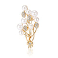 Pearl Berry Branch Brooch With Crystal Leaf Details view 5