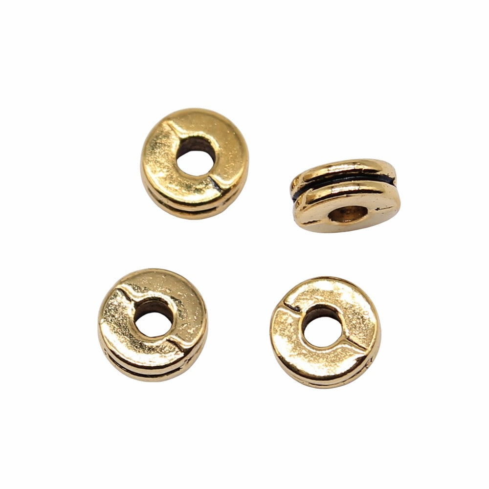 6x3mm 0.4g Antique Gold Zinc Alloy Small Hole Spacer Beads for Necklace Bracelet Making