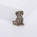 Crystal Bulldog Brooch In Gold And Silver Tones Decorative Lapel Pin view 2