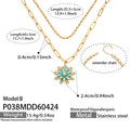 Double Layer Daisy Pendant Necklace in Three Enamel Colors view 6