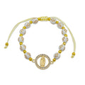 Adjustable Cross Bead Bracelet With Virgin Mary Medallion view 6