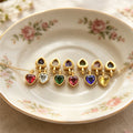 Gold Tone Chain Necklaces With Colorful Heart Birthstone Pendants view 3