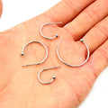 Open C Hoop Earring Findings With Hanging Loops in Silver Tone view 4