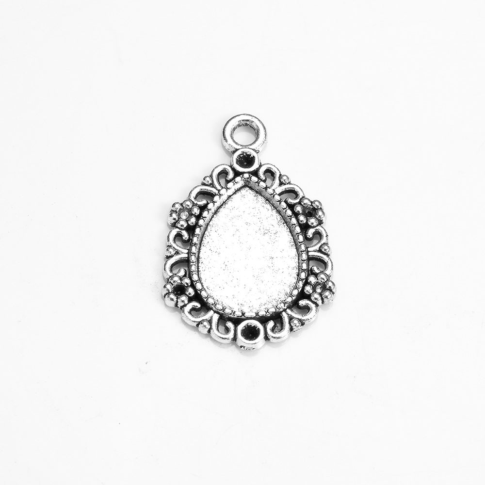 Vintage 14x10mm Teardrop Bezel Setting Pendant for DIY Necklaces