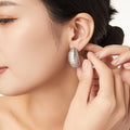 Ribbed Twisted Stripe Ear Studs Gold Silver Titanium Steel view 4