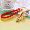 Jeweled Cinderella High Heel Keychains with Braided Wrist Loops view 6