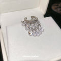 Silver Crescent Ear Cuff With Crystal And Coin Fringe view 2
