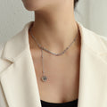 Forever Love Heart Y Drop Necklace Gold Steel Bead Chain view 6