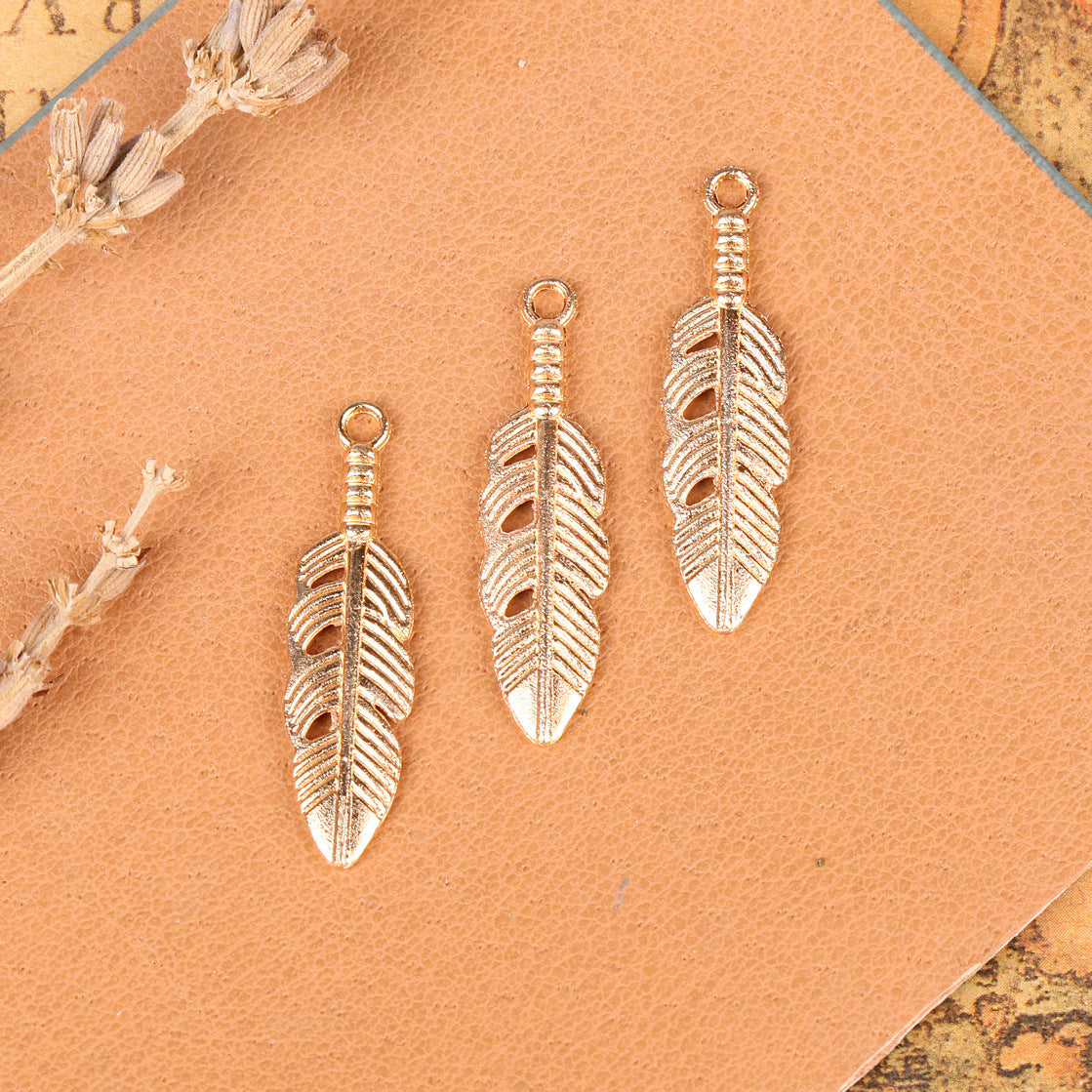 Vintage Alloy Feather Wing Keychain Charm Pendant