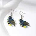 Silver Tone Colorful Resin Bird Novelty Hook Earrings view 7