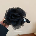 Taupe Double Rose Sheer Hair Claw With Pearl Like Beads view 4
