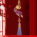 Jeweled Zodiac Dragon Keychains in Fifteen Tassel and Plain Color Options view 6