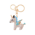 Rhinestone Winged Unicorn Keychains Clear Body 3 Mane Colors view 5