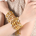 Gold And Steel Slider Bracelets Hearts Butterflies Crystal Beads view 1