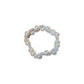 White Pearl Clear Crystal Double Row Choker Necklace view 5