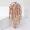 Crystal Arch Brooch With Long Graduated Fringe in Four Colors view 4