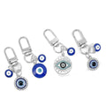 Silver Tone Evil Eye Charm Keychain With Rhinestone Accent view 3