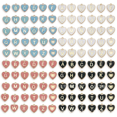 Printed detail graphic for the heart and alphabet letter charms