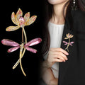 Pink Gold Tone Dragonfly Metal Brooch Pin for Jackets and Lapels view 4