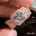 Rose Gold Tone Wide Pavé Ring with Round Center Stone view 5