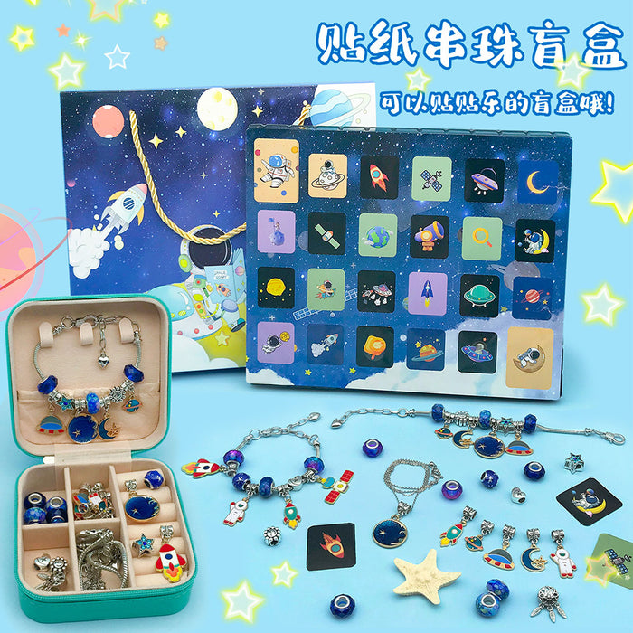Blue DIY Bracelet Kit Metal Beads with 12 Listed Options