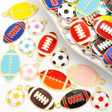 Football and Soccer Ball Enamel Charm Collection for Jewelry Making