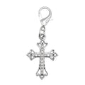 Rhinestone Ornate Cross Lobster Clasp Charm Silver Gold view 6