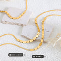 Gold Square LOVE Bead Choker Necklace With Snake Chain view 2