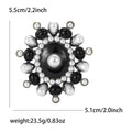 Black and White Pearl Oval Medallion Brooch Lapel Pin view 7