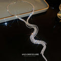 Silver Rhinestone Y Fringe Lariat Necklace One Style view 4