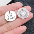 Iron English Letter Round Tag Charm Pendant for DIY Necklace Bracelet Jewelry