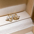 Open Heart Crystal Stud Earrings in Gold and Silver Tone view 6
