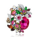 Large Faceted Glass Floral Cluster Brooch In Seven Colorways view 5