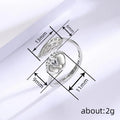 Engraved Angel Wing And Baby Feet Open Ring In Silver Tone view 4
