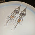 Filigree Chandelier Hook Earrings With Pink Or White Drops view 7
