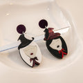 Mismatched Witch Girl Acrylic Novelty Dangle Earrings view 1
