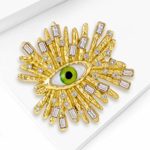 rhinestone radiant eye brooch, alternate product view