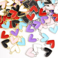 Colorful Enamel Heart Jewelry Components For DIY Earrings And Bracelets Charms view 5