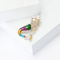 Rainbow Mermaid Brooch with Pearl Accent Decorative Lapel Accessory view 4