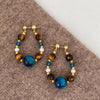 Blue Bead Hoops