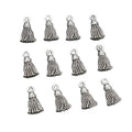 Small Sculpted Tassel Charms in Antique Silver for Jewelry Making view 5