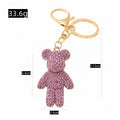 Rhinestone Bear Keychain Metal Crystal Pendant Bag Charm view 2