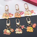 Gold Tone Horse and Lucky Symbol Charm Keychains with Metal Hardware view 2