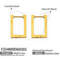 Rectangle Geometric Huggie Hoop Earrings Gold Rose Steel view 10