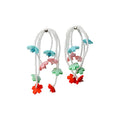 Floral Beaded Tassel Earrings In Three Color Designs view 5
