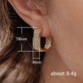 Wide Rectangular Pave Hoop Earrings In Six Color Variants view 4