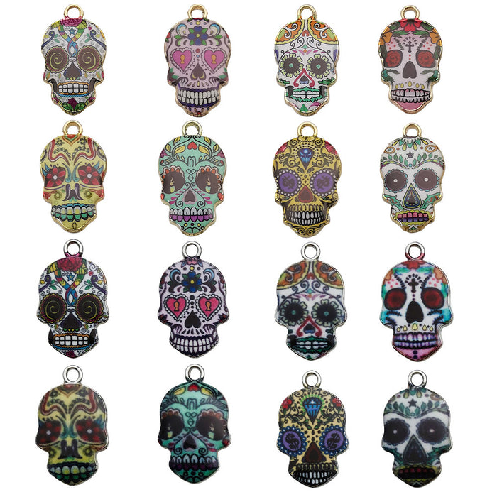 Iridescent Skull Metal Charms with 18 Listed Options