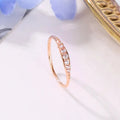 Slim Half-Eternity Clear Stone Ring In Three Metal Tones view 7